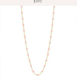 Classic Gigi Pink Resin beaded Rose Gold necklace by GiGi CLOZEAU New!